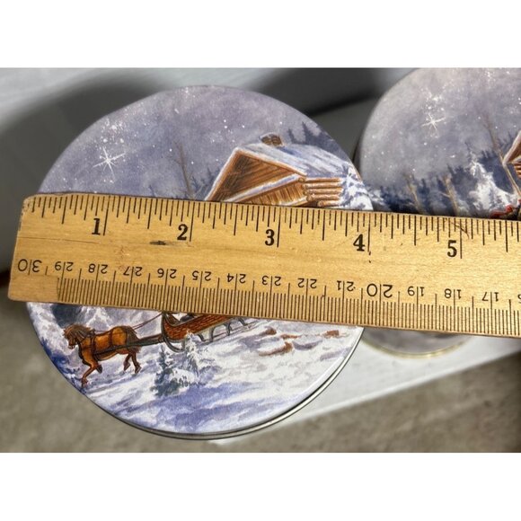 Winter Scene Decorative Nesting Tins With Lids Elfs Sleigh Cabin Set Of 3 - Picture 11 of 15